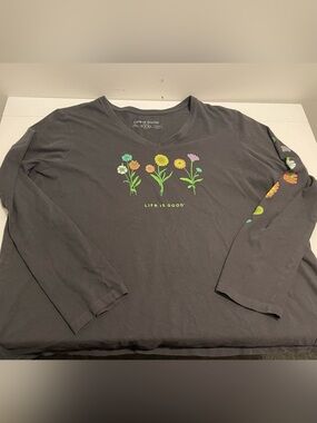 Life is Good Brand Women's size XXXL Crusher Long Sleeve Tee Floral